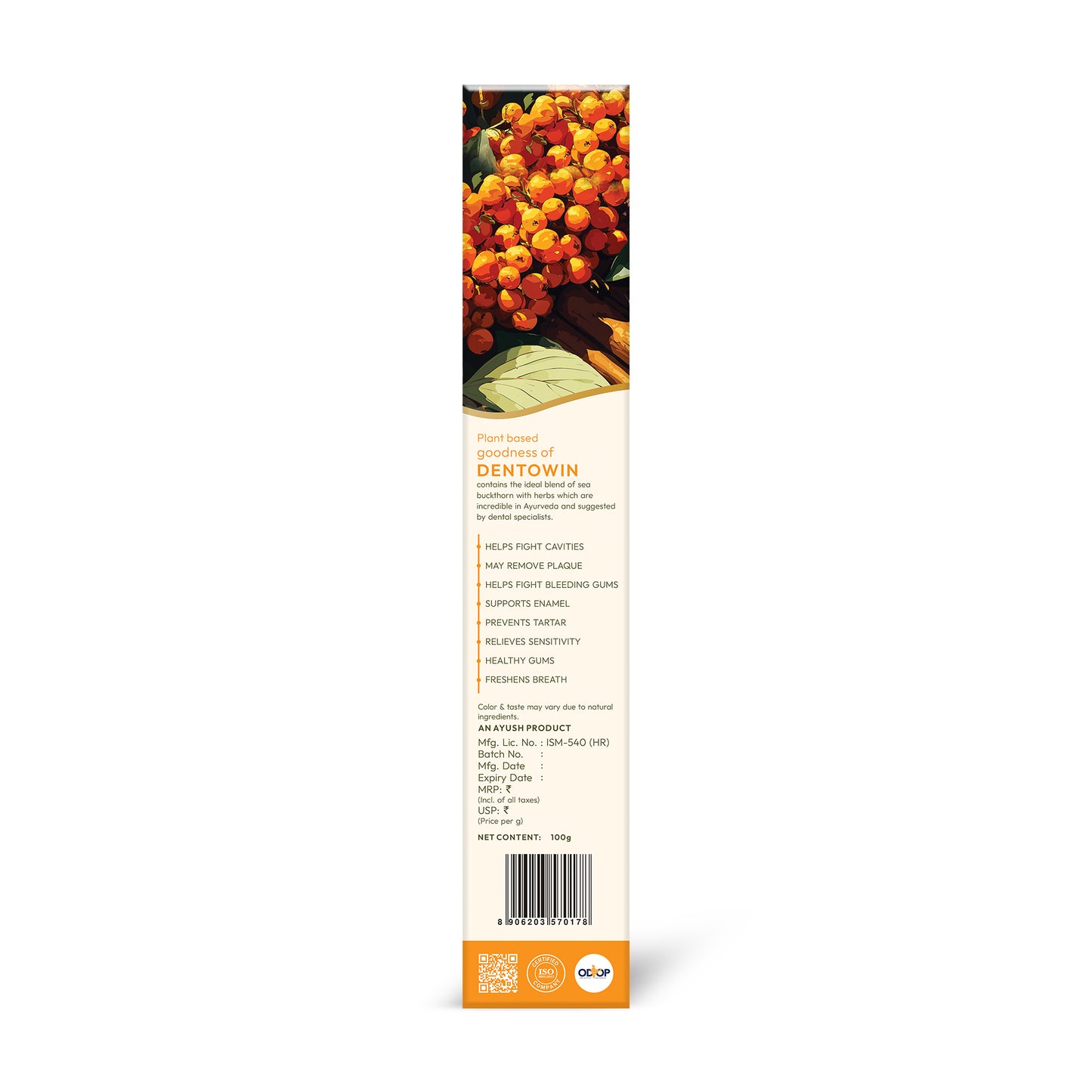 Dentowin Sea Buckthorn Herbal Toothpaste 100gm